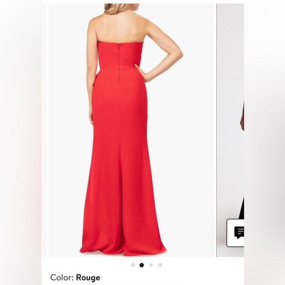 New Dress The Population Kai Strapless gown in Color Rouge - Picture 7 of 10